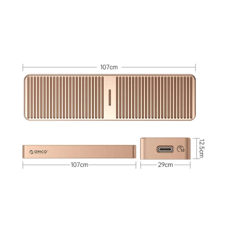 ORICO FV25C3-G2-RG 10Gbps USB3.2 Gen2 Type-C M.2 NVMe/NGFF(SATA) Dual Protocol SSD Enclosure(Gold)