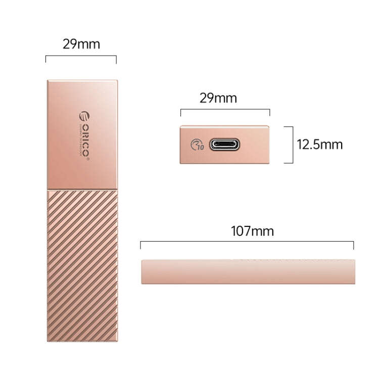 ORICO FV09C3-G2-RG 10Gbps USB3.2 Gen2 Type-C M.2 NVMe/NGFF(SATA) Dual Protocol SSD Enclosure(Gold)