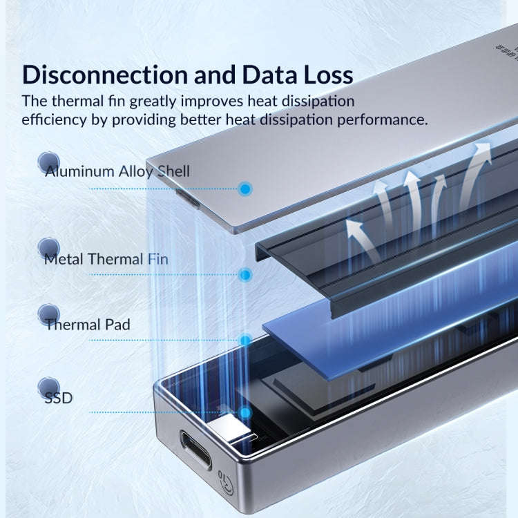 ORICO FV15C3-G2-SV 10Gbps USB3.2 Gen2 Type-C M.2 NVMe/NGFF(SATA) Dual Protocol SSD Enclosure(Silver)