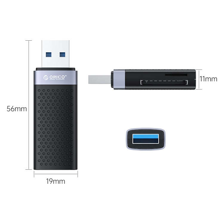 ORICO CS2T-A3 TF/SD Dual Port USB-A3.0 Dual Read Card Reader(Black)