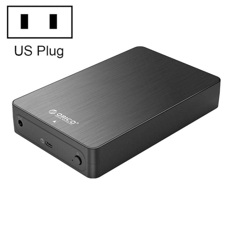 ORICO HM35C3 3.5 inch USB3.1 Gen1 Type-C Hard Drive Enclosure, Plug:US Plug(Black)