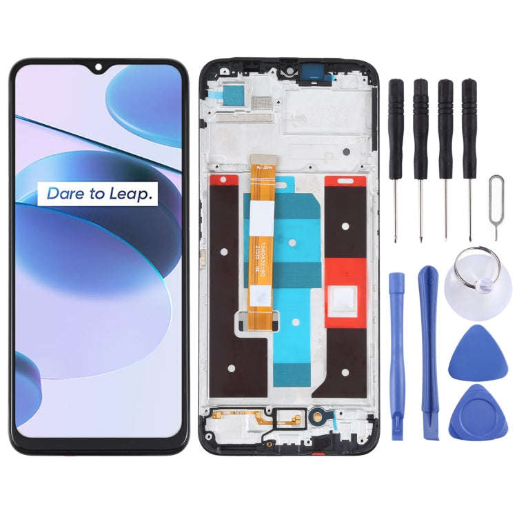 LCD Screen and Digitizer Full Assembly with Frame For Realme C35 RMX3511