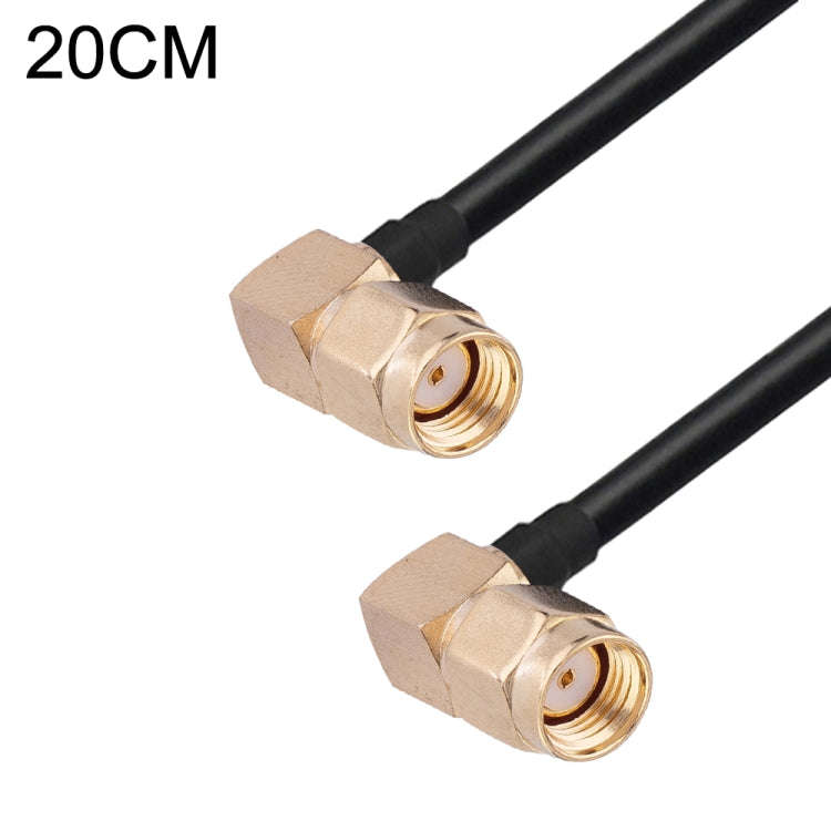 RP-SMA Male Elbow to RP-SMA Male Elbow RG174 RF Coaxial Adapter Cable, Length: 20cm
