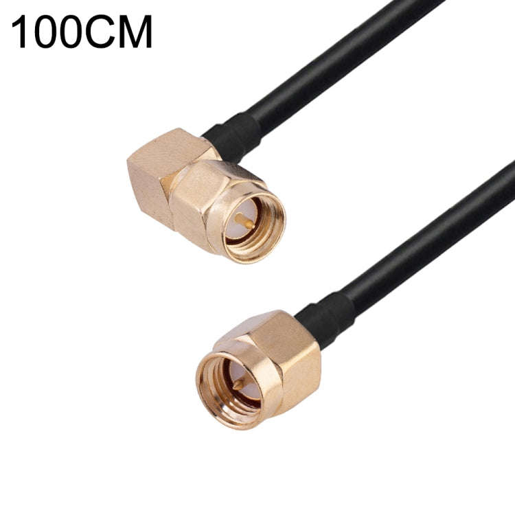 SMA Male Elbow to SMA Male RG174 RF Coaxial Adapter Cable, Length: 1m