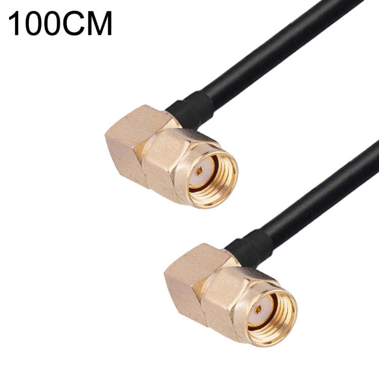RP-SMA Male Elbow to RP-SMA Male Elbow RG174 RF Coaxial Adapter Cable, Length: 1m