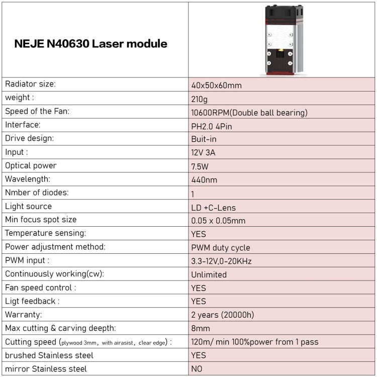 NEJE MASTER 3 Plus Laser Engraver with N40630 Laser Module(US Plug)