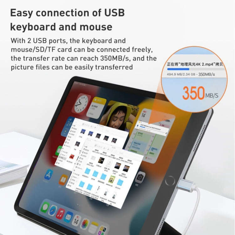 5 in 1 Type-C to SD / TF Card Slot + 3 USB Ports Multifunctional Docking Station HUB(Grey)
