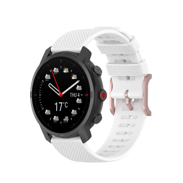 For Coros Apex 46mm / Apex Pro Rose Gold Square Buckle Silicone Watch Band(White)
