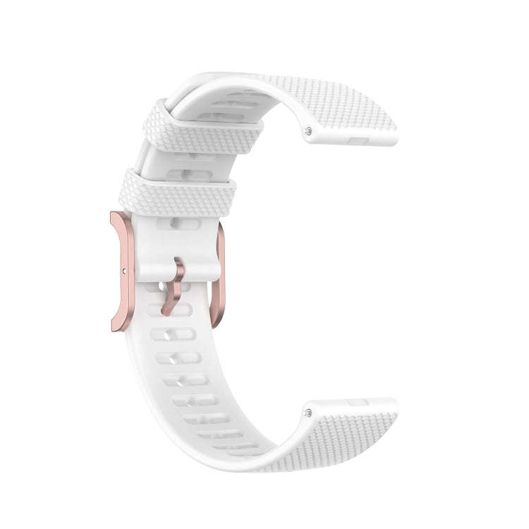 For Coros Apex 46mm / Apex Pro Rose Gold Square Buckle Silicone Watch Band(White)