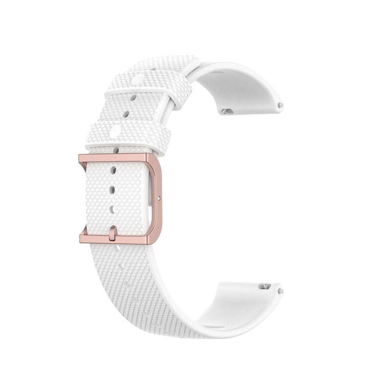 For Coros Apex 46mm / Apex Pro Rose Gold Square Buckle Silicone Watch Band(White)