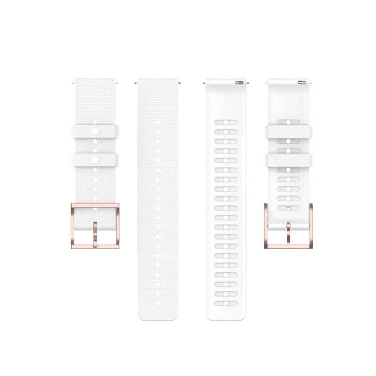 For Coros Apex 46mm / Apex Pro Rose Gold Square Buckle Silicone Watch Band(White)