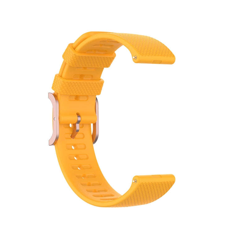For Coros Apex 46mm / Apex Pro Rose Gold Square Buckle Silicone Watch Band(Yellow)