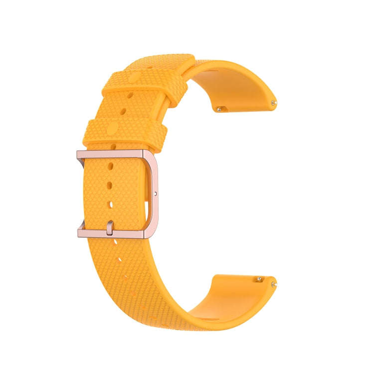 For Coros Apex 46mm / Apex Pro Rose Gold Square Buckle Silicone Watch Band(Yellow)