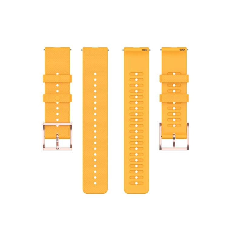 For Coros Apex 46mm / Apex Pro Rose Gold Square Buckle Silicone Watch Band(Yellow)