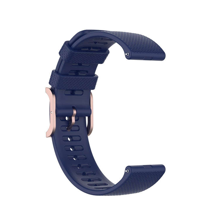 For Coros Apex 46mm / Apex Pro Rose Gold Square Buckle Silicone Watch Band(Midnight Blue)
