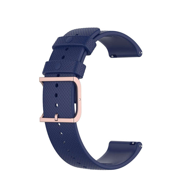 For Coros Apex 46mm / Apex Pro Rose Gold Square Buckle Silicone Watch Band(Midnight Blue)