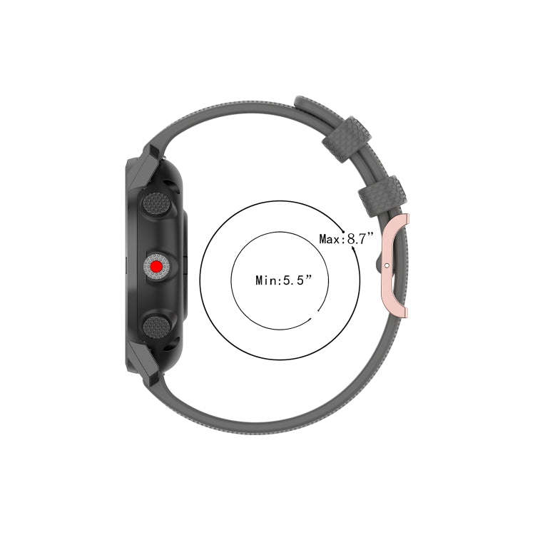 For Coros Apex 46mm / Apex Pro Rose Gold Square Buckle Silicone Watch Band(Grey)