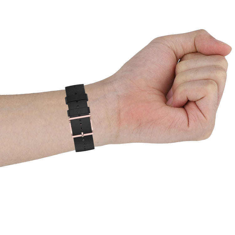 For Coros Apex 46mm / Apex Pro Rose Gold Square Buckle Silicone Watch Band(White)