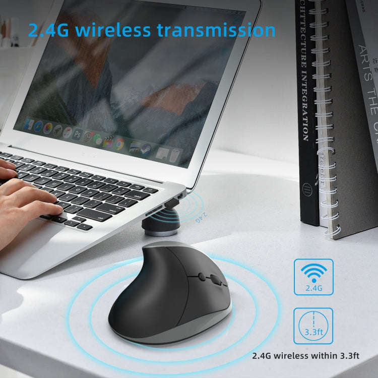 X10 2.4G Wireless Rechargeable Vertical Ergonomic Gaming Mouse(Grey)