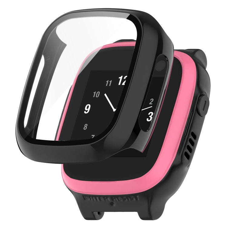 For Xplora X5 Play Children Watch PC + Tempered Film Integrated Protective Watch Case(Black)