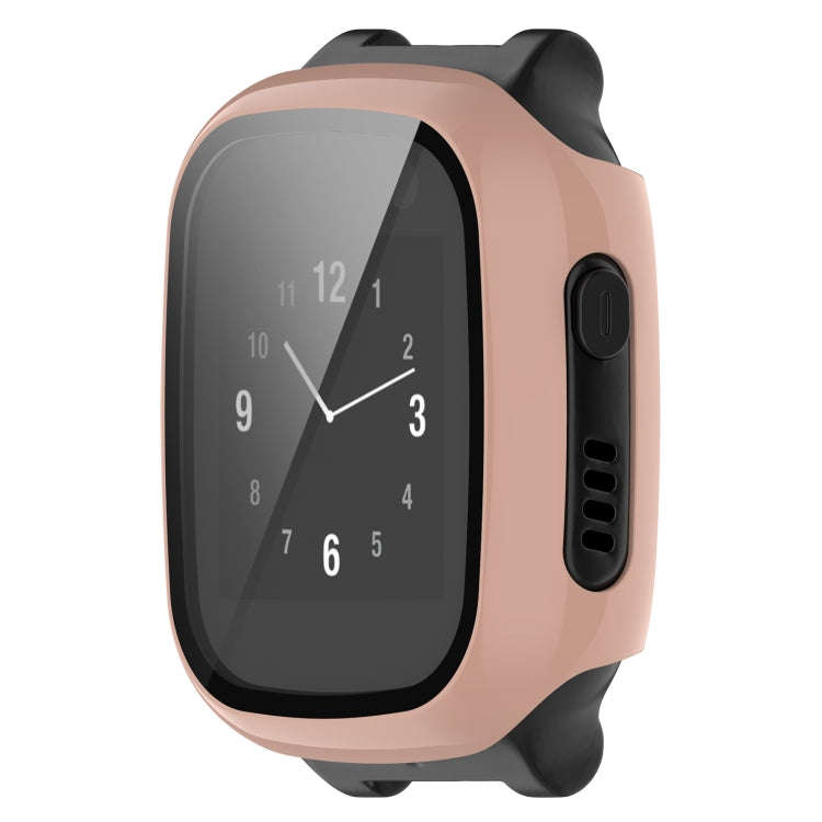 For Xplora X5 Play Children Watch PC + Tempered Film Integrated Protective Watch Case(Pink)