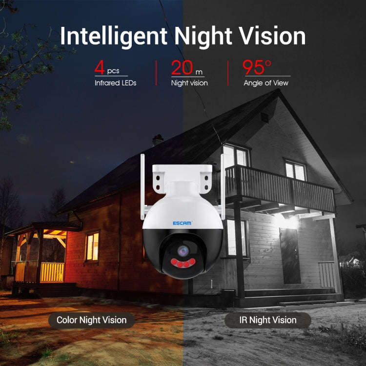 ESCAM QF300 4MP Smart WiFi IP Camera Support AI Humanoid Detection/Auto Tracking/Cloud Storage/Tw...