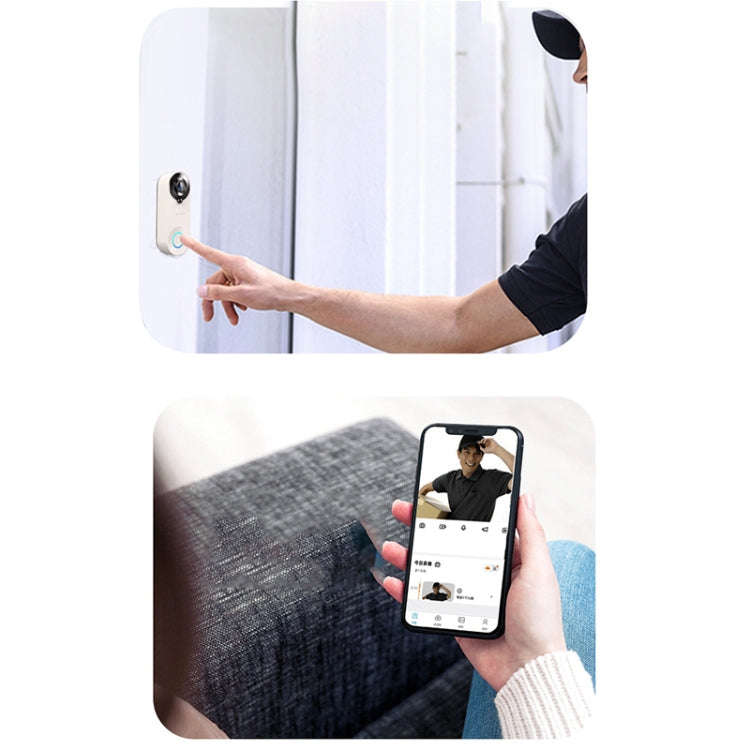 W3 150 Degree Wide Angle 1080P Smart Doorbell Set(White)