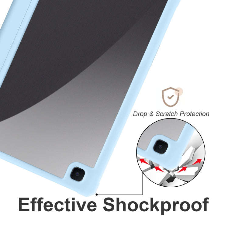 For Samsung Galaxy Tab S6 Lite 2020/2022 Acrylic 3-folding Smart Leather Tablet Case(Sky Blue)