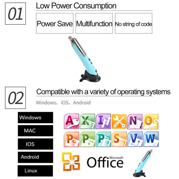 PR-08 Multifunctional Wireless Bluetooth Pen Mouse Capacitive Pen Mouse(Black)