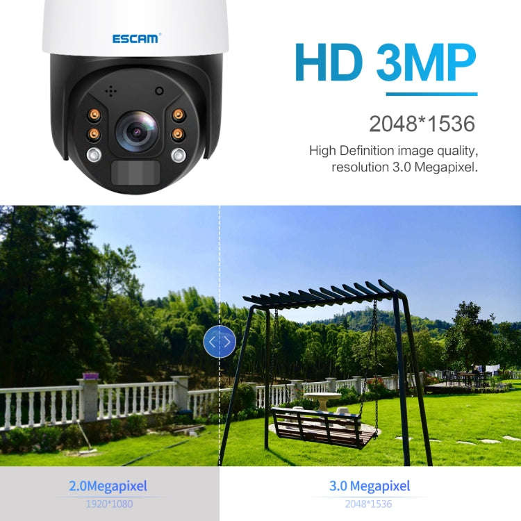 ESCAM QF724 3MP 24h Recording Cloud Storage PT 4G PIR Alarm IP Camera with Solar Panel, European ...