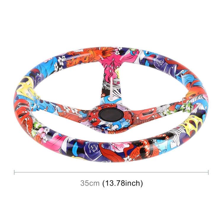 35cm Car Racing Graffiti ABS Steering Wheel(Style 2)