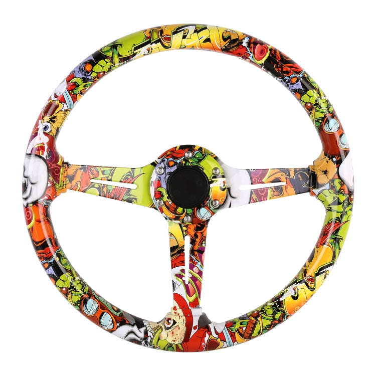 35cm Car Racing Graffiti ABS Steering Wheel(Style 3)