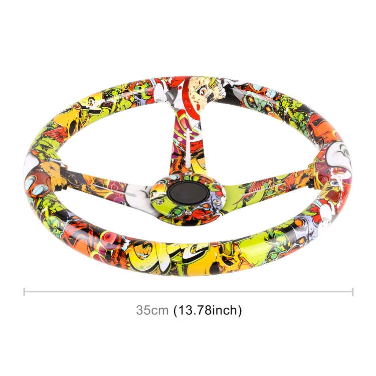 35cm Car Racing Graffiti ABS Steering Wheel(Style 3)