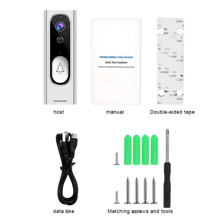 M13 Wireless Intelligent Video Doorbell Support Two-way Voice, Infrared Night Vision, Motion dete...