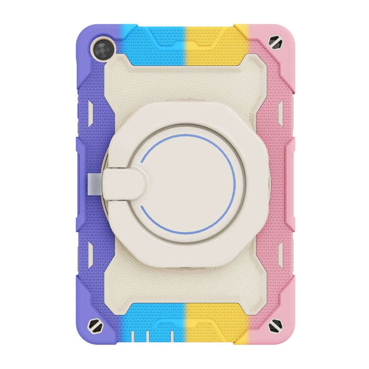 For Huawei MatePad T 10s / T10 Armor Contrast Color Silicone + PC Tablet Case(Rainbow Pink)