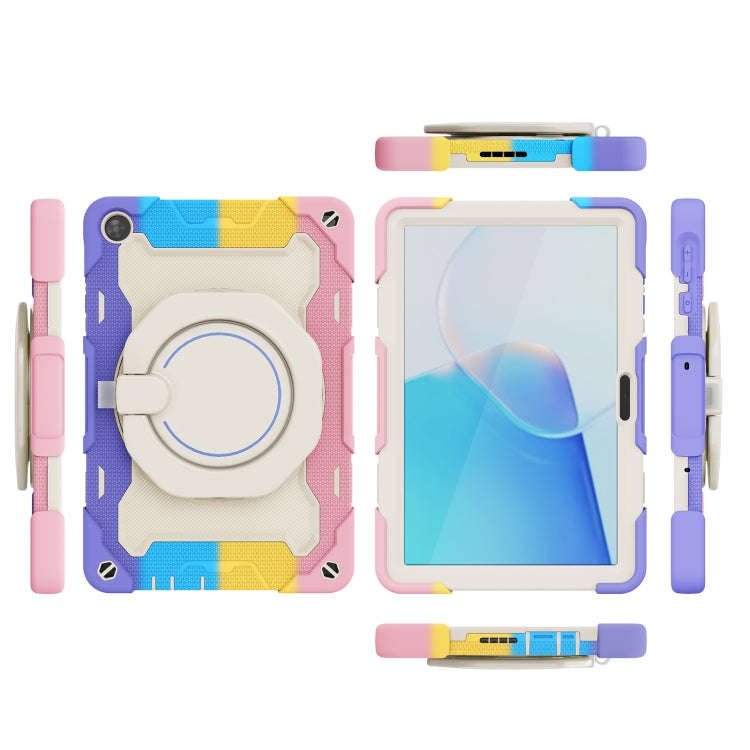For Huawei MatePad T 10s / T10 Armor Contrast Color Silicone + PC Tablet Case(Rainbow Pink)