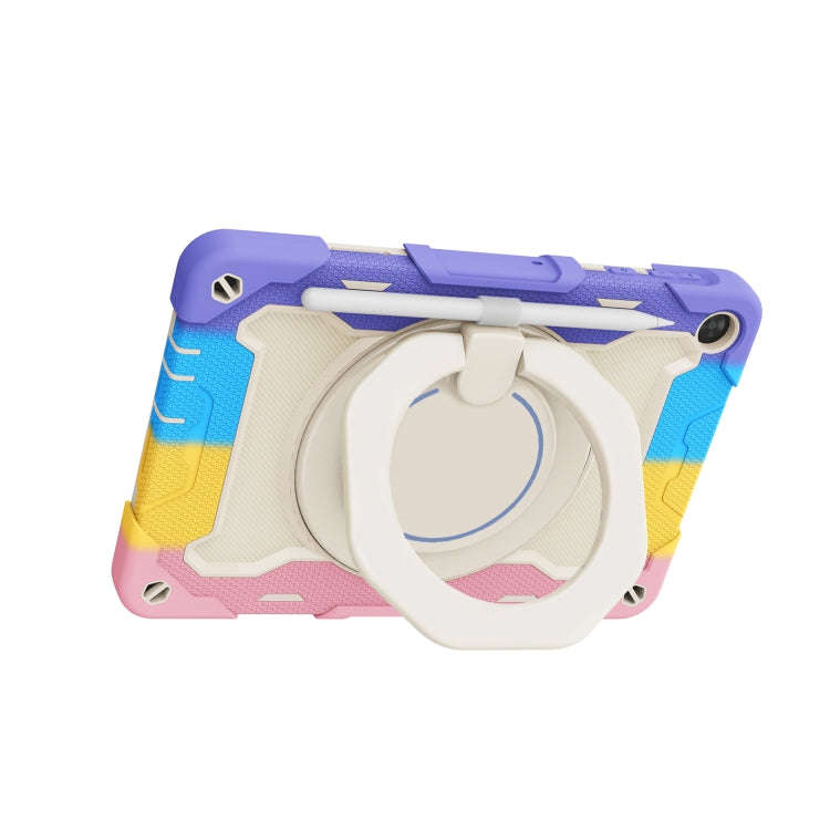 For Huawei MatePad T 10s / T10 Armor Contrast Color Silicone + PC Tablet Case(Rainbow Pink)