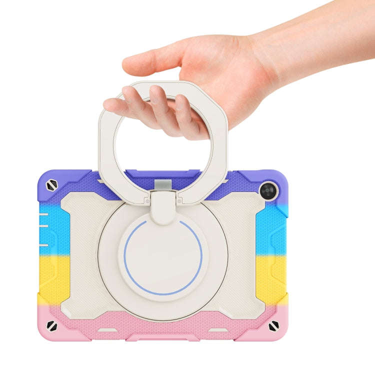 For Huawei MatePad T 10s / T10 Armor Contrast Color Silicone + PC Tablet Case(Rainbow Pink)