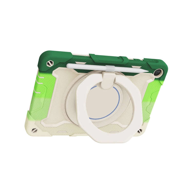 For Huawei MatePad T 10s / T10 Armor Contrast Color Silicone + PC Tablet Case(Rainbow Green)