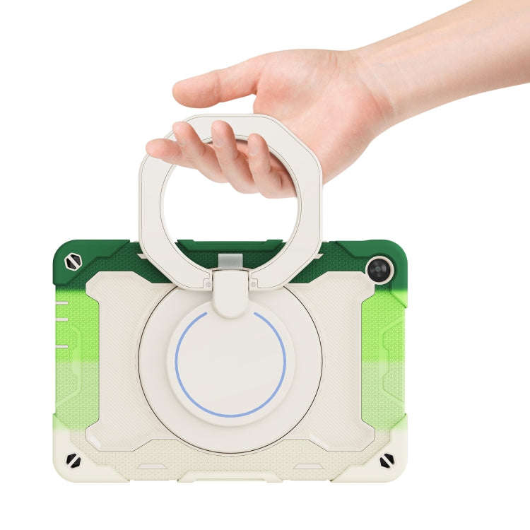 For Huawei MatePad T 10s / T10 Armor Contrast Color Silicone + PC Tablet Case(Rainbow Green)