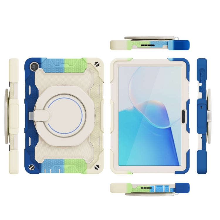 For Huawei MatePad T 10s / T10 Armor Contrast Color Silicone + PC Tablet Case(Rainbow Blue)
