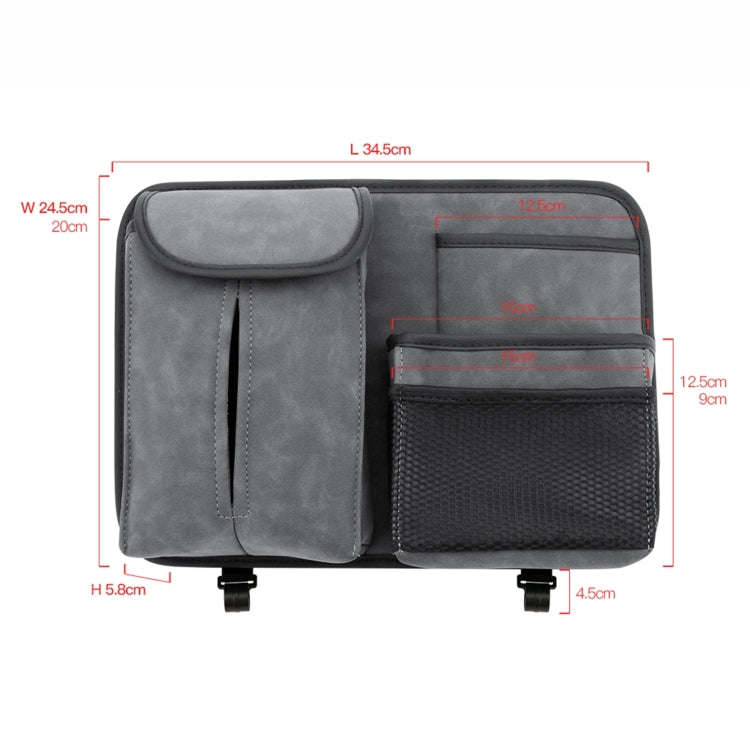Car Seat Back Hanging Bag Sheepskin Leather Storage Bag With Hook(Blue)