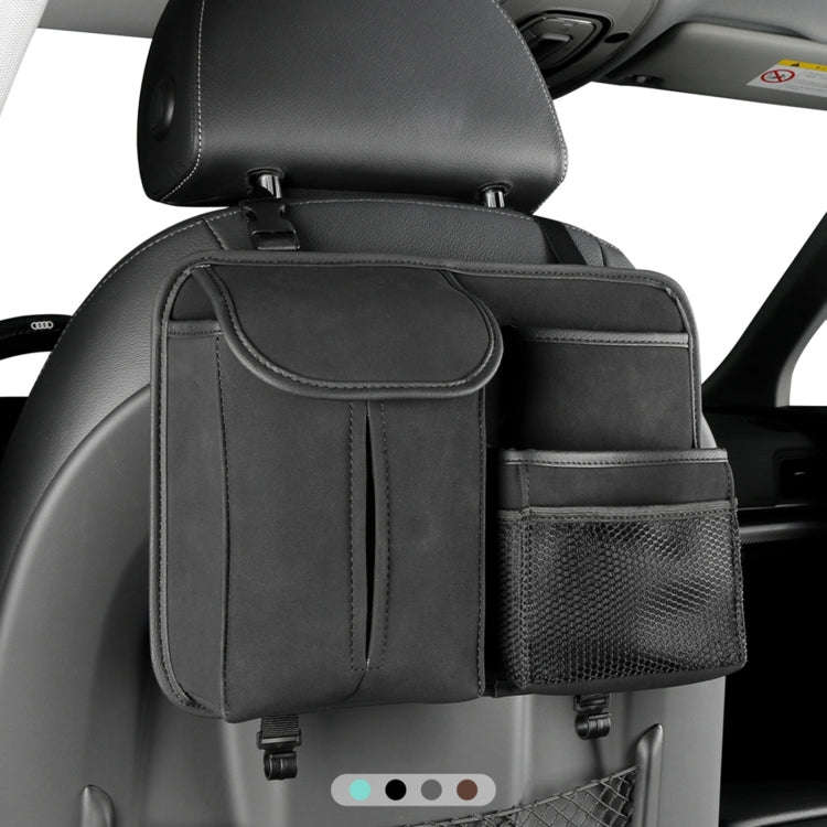 Car Seat Back Hanging Bag Sheepskin Leather Storage Bag With Hook(Blue)