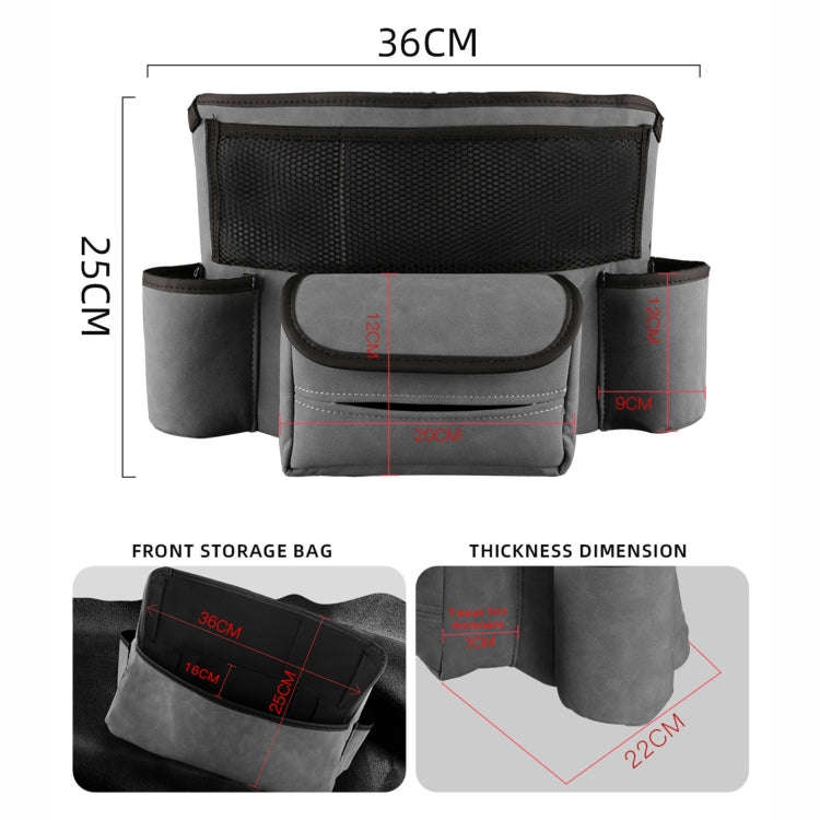 Car Center Console Hanging Bag Sheepskin Leather Storage Bag(Black)