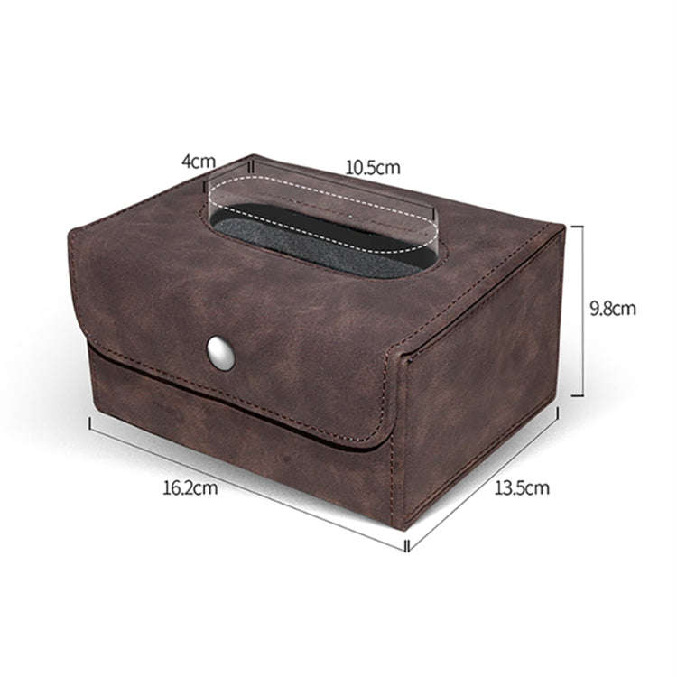Car Hanging Type Tissue Box Sheepskin Leather Facial Tissue Case(Blue)