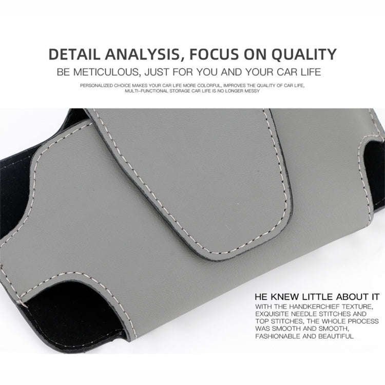Car Glasses Storage Bag PU Leather Glasses Box(Grey)