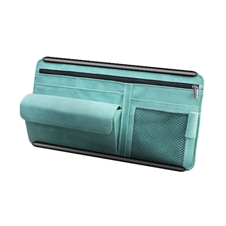 Car Sun Viso Sheepskin Leather Storage Bag(Blue)