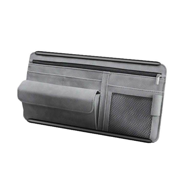 Car Sun Viso Sheepskin Leather Storage Bag(Grey)