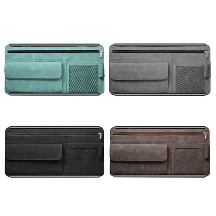 Car Sun Viso Sheepskin Leather Storage Bag(Blue)