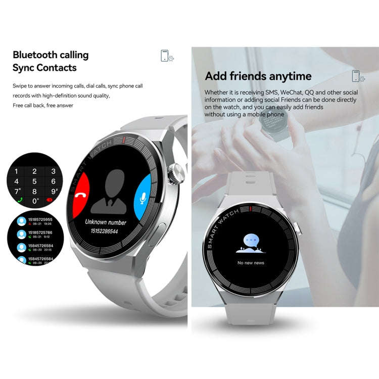 GW69 Plus Smart Watch, Support BT Call / Heart Rate / Blood Pressure / Blood Oxygen(Black + Leath...